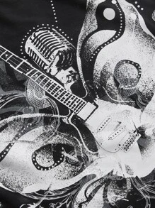 ROMWE PUNK Áo thun Plus size Bị tách Đồ họa Loại bướm Giải trí - màu đen - Xem 3