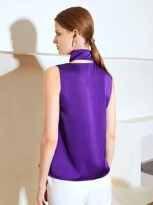 MOTF PREMIUM Top de satén con fruncido - Morado Violeta - Ver 3