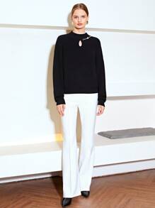 MOTF PREMIUM WOOL-MIX RELAXED FIT EMBELLISHED Jumper - Black - View 4