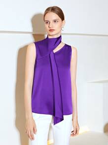 MOTF PREMIUM Top de satén con fruncido - Morado Violeta - Ver 4