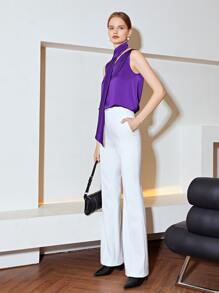 MOTF PREMIUM Top de satén con fruncido - Morado Violeta - Ver 5