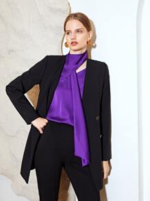 MOTF PREMIUM Top de satén con fruncido - Morado Violeta - Ver 8