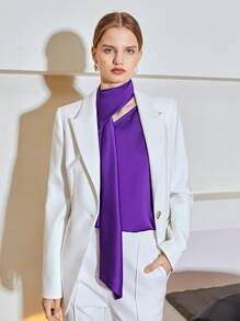 MOTF PREMIUM Top de satén con fruncido - Morado Violeta - Ver 9