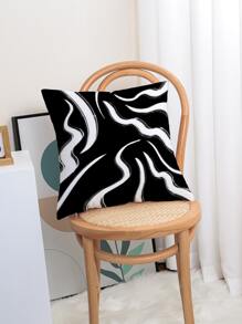 1pc Bìa đệm in trừu tượng Không có chất làm đầy - Đen và trắng - Xem 5