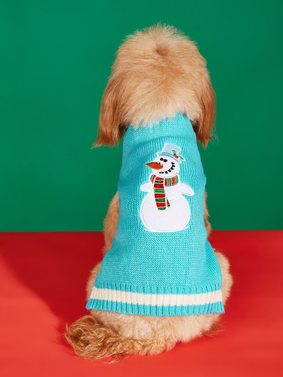 1 Miếng Xanh Khăn quàng cổ Người tuyết Thiết kế Đúng mốt Ấm áp Giáng sinh Mùa Đông Áo len thú cưng Trang phục Đối với Mèo Và Chó , Vàng Và