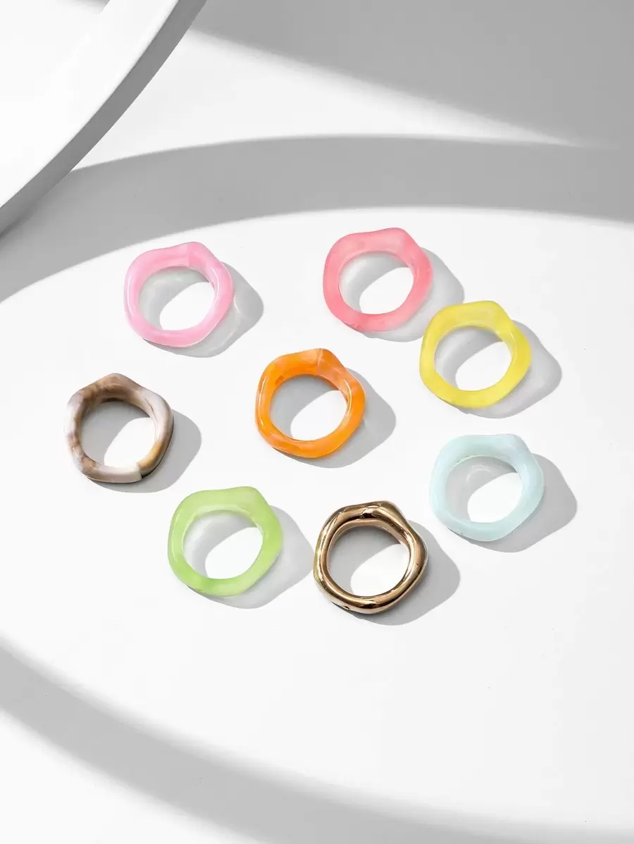 8 chiếc nhẫn đơn giản - Nhiều màu - Xem 1