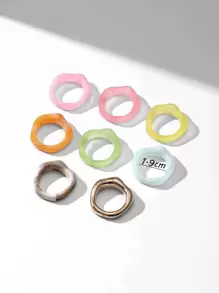 8 chiếc nhẫn đơn giản - Nhiều màu - Xem 3