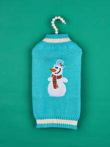 1 Miếng Xanh Khăn quàng cổ Người tuyết Thiết kế Đúng mốt Ấm áp Giáng sinh Mùa Đông Áo len thú cưng Trang phục Đối với Mèo Và Chó , Vàng Và - Nhiều màu - Xem 3