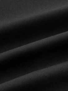 SHEIN EZwear 高腰頂針闊腿褲 - 黑色 - 查看 4