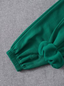 SHEIN EZwear 字母圖案落肩袖抽繩連帽衫和運動褲 - 彩色 - 查看 5