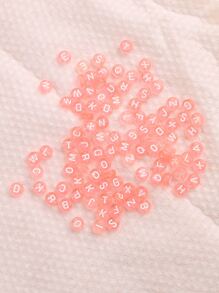 100入組粉色亞克力字母珠子 - 粉色 - 查看 9