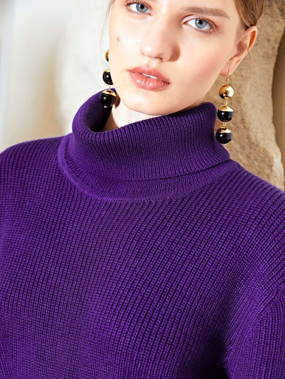 MOTF WOOL-MIX TURTLENECK SWEATER SET WITHOUT BELT