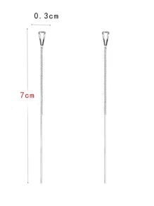 Minimalist Threader Earrings - Silver - View 3