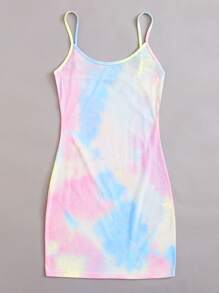 SHEIN VCAY Tie Dye Bodycon Dress - Multicolor - View 4