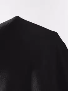 SHEIN LUNE Plus Mesh Panel Phone Pocket Leggings - Black - View 6