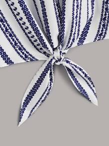 SHEIN VCAY 碎花下擺打結吊帶上衣