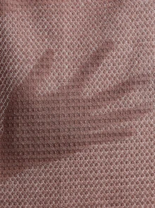 SHEIN Essnce Plus Solid Drop Shoulder Waffle Knit Top & Leggings - Dusty Pink - View 6