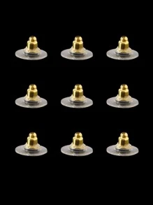 100pcs Minimalist Earring Back Plug - Yellow Gold - View 3