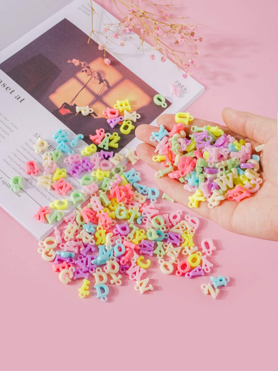 200入組字母DIY首飾配件 - 彩色 - 查看 1