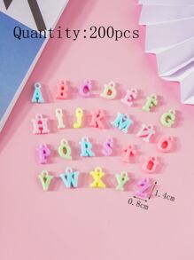 200入組字母DIY首飾配件 - 彩色 - 查看 3