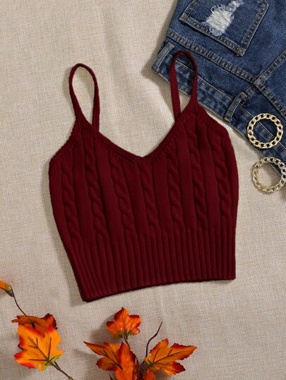 Franclia Cable Knit Cami Top
