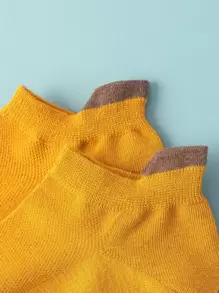 10pairs Men Contrast Panel Ankle Socks - Multicolor - View 2