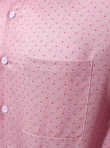 Manfinity Hombres Camisa con estampado de lunares con parche de bolsillo - Rosa - Ver 4