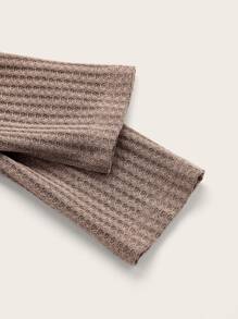 SHEIN EZwear 大圓領羅紋針織短款T恤