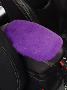 車用紫色厚實絨布扶手墊，適用於汽車、SUV和轎車 - 紫色 - 查看 1