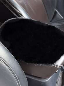 A Cool Black Plush Car Armrest Pad, Thickened For SUV & Sedan - Black - View 1