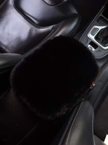 A Cool Black Plush Car Armrest Pad, Thickened For SUV & Sedan - Black - View 3