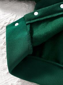 Baby Boy Letter Graphic Raglan Sleeve Thermal Varsity Jacket & Joggers - Green - View 4