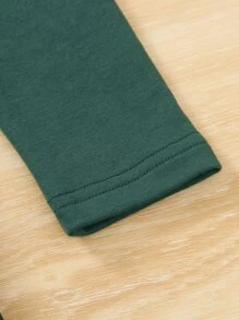 Toddler Girls Asymmetrical Neck Top & Pleated Hem Skirt - Dark Green - View 6