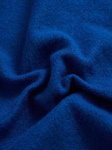 SHEIN Tween Girl Letter Graphic Raglan Sleeve Zip Up Hoodie,In Fall/Winter - Blue - View 5