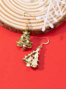 Christmas Tree Drop Earrings - Multicolor - View 3