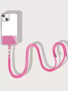 1入組通用手機掛繩套裝，多彩色，適用於所有手機型號，適用於遛狗，運動，旅遊，手機掛帶，肩帶，斜跨帶 - 玫紅色 - 查看 2