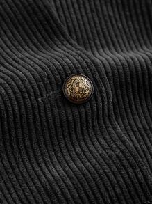 SHEIN EZwear Button Front Crop Tank Top - Black - View 4