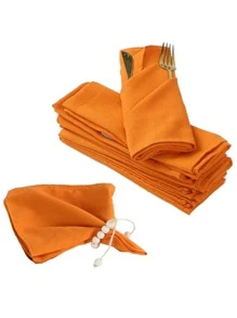 2pcs/6pcs/10pcs Minimalist Soft Orange Napkins - Orange - View 1