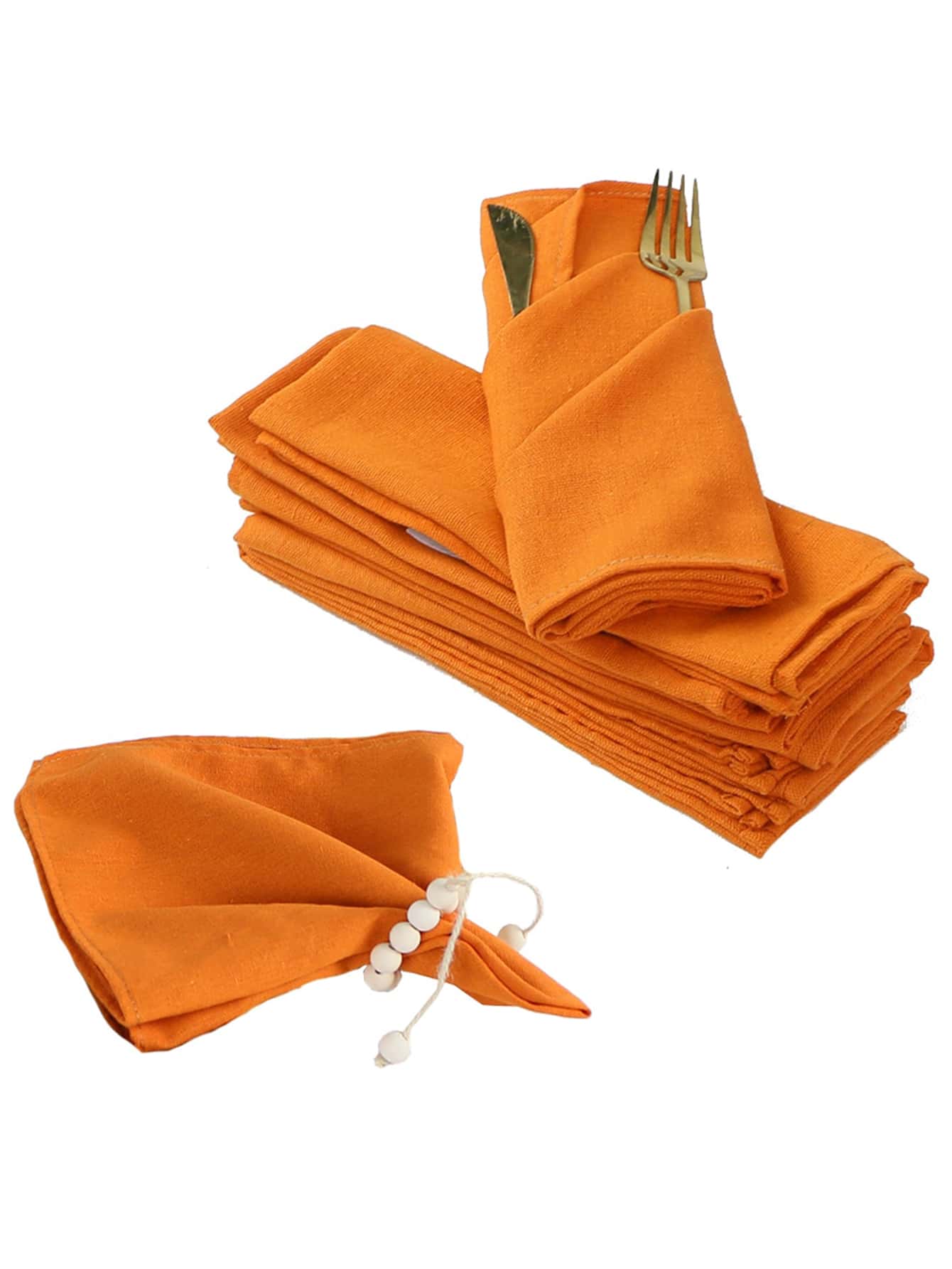 2pcs/6pcs/10pcs Minimalist Soft Orange Napkins - Orange - View 1