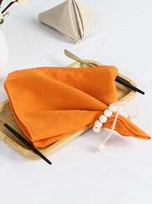2pcs/6pcs/10pcs Minimalist Soft Orange Napkins - Orange - View 4