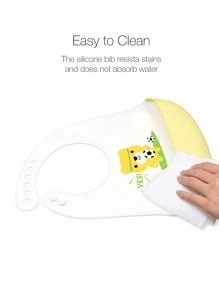 Baby Silicone Cartoon Graphic Bib - Multicolor - View 5