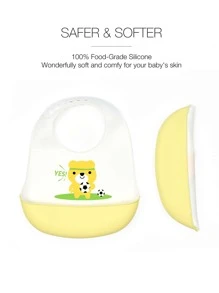 Baby Silicone Cartoon Graphic Bib - Multicolor - View 6