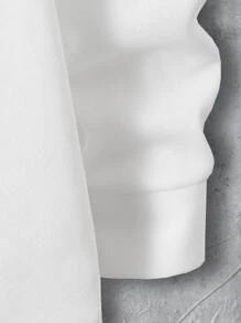 Manfinity Men Letter Graphic Drawstring Hoodie & Joggers - Black and White - View 6