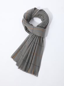 1 件男士时尚细线简约风格短围巾，适合上学和日常穿着 - 彩色 - 查看 6