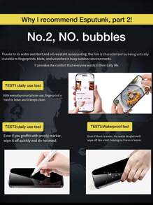 2pcs Privacy Screen Protector & 2pcs Camera Lens Protector Compatible With iPhone - Black - View 5