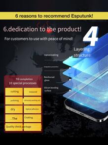 2pcs Privacy Screen Protector & 2pcs Camera Lens Protector Compatible With iPhone - Black - View 6