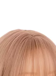 1 peluca larga rizada marrón con flequillo y fibra sintética resistente al calor, 24 pulgadas, natural y realista, perfecta para el uso diario - Marrón - Ver 7