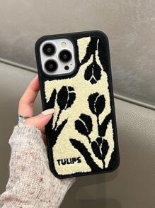 Flower Pattern Plush Phone Case - Multicolor - View 2