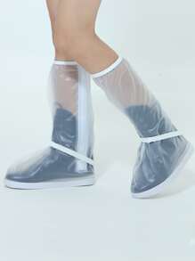1pair Clear Waterproof Rain Boots Cover - White - View 3