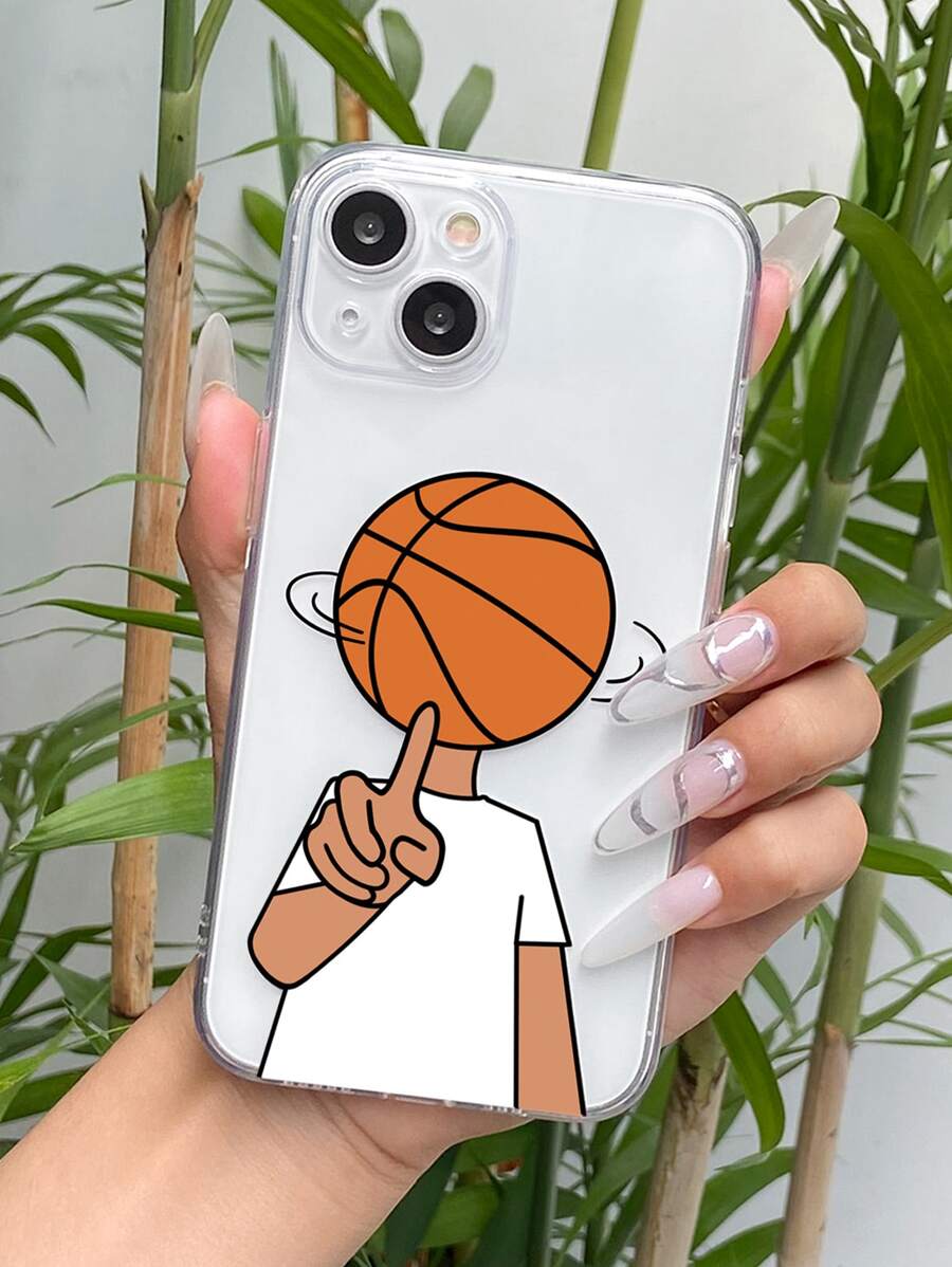 籃球和人像圖案手機殼 - 黑與白 - 查看 1